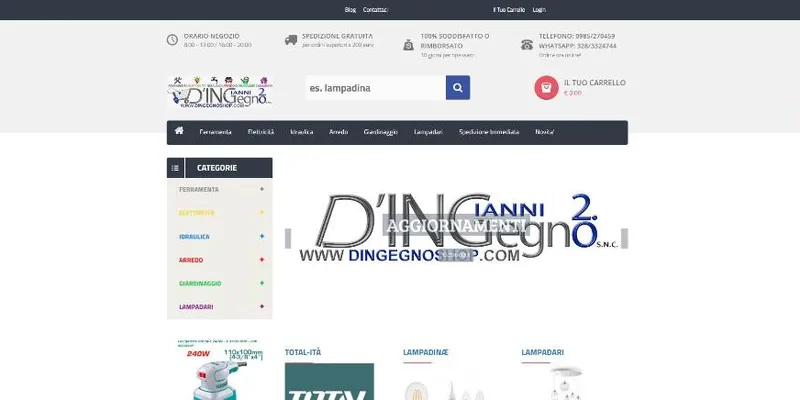 Anteprima del sito dingegnoshop.com