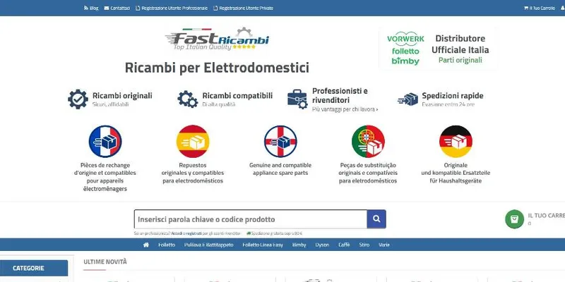 Anteprima del sito fastricambi.com